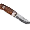 Karesuando Jagdmesser<Algen Brun Damasteel Rose