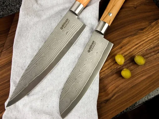 Böker Manufaktur Solingen Damastmesser<Damast Olive Chefmesser Klein