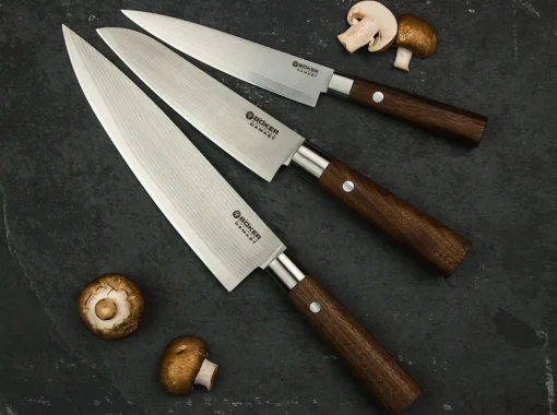Böker Manufaktur Solingen Santokumesser<Damast Walnuss Santoku