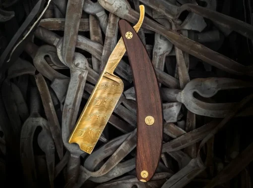 Böker Manufaktur Solingen Damast-Rasiermesser<Master Cutter Damast Gold